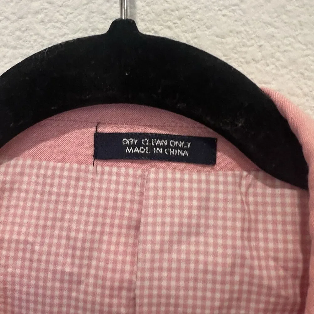 Saddlebred Men's 44L Pink 2 Button 100% Cotton Blazer Sport Coat Jacket